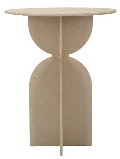 Table d'appoint ronde beige avec base sculpturale – Dune Modern Design