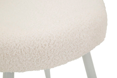 Mini-fauteuil rembourré blanc avec pieds en bois – Fauteuil d'appoint Ilary