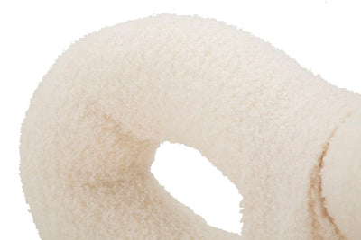 Mini-fauteuil rembourré blanc avec pieds en bois – Fauteuil d'appoint Ilary