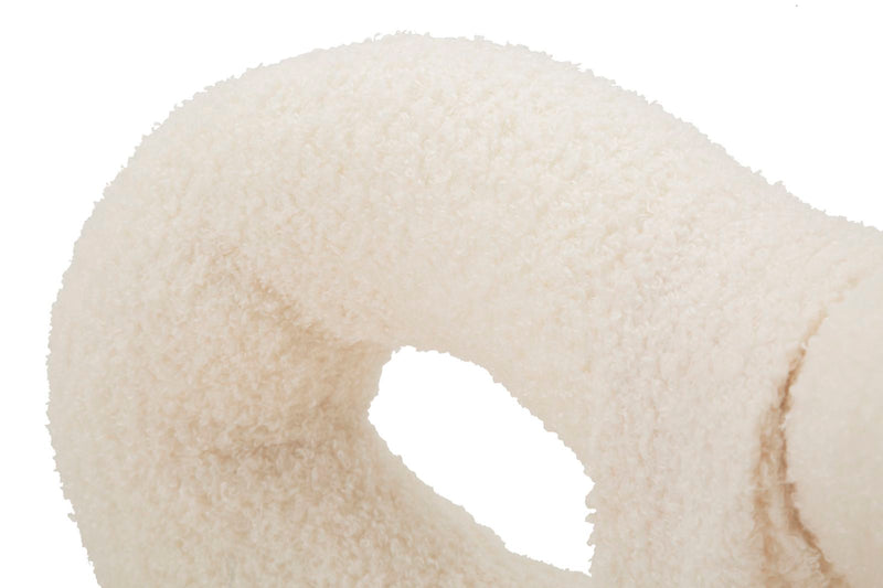 Mini-fauteuil rembourré blanc avec pieds en bois – Fauteuil d&