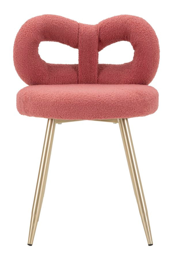 Mini-fauteuil rembourré rose avec pieds en bois – Fauteuil d&