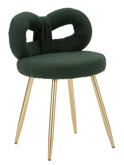 Mini-fauteuil rembourré vert avec pieds en bois – Fauteuil d'appoint Ilary