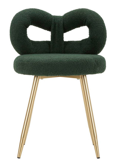Mini-fauteuil rembourré vert avec pieds en bois – Fauteuil d'appoint Ilary