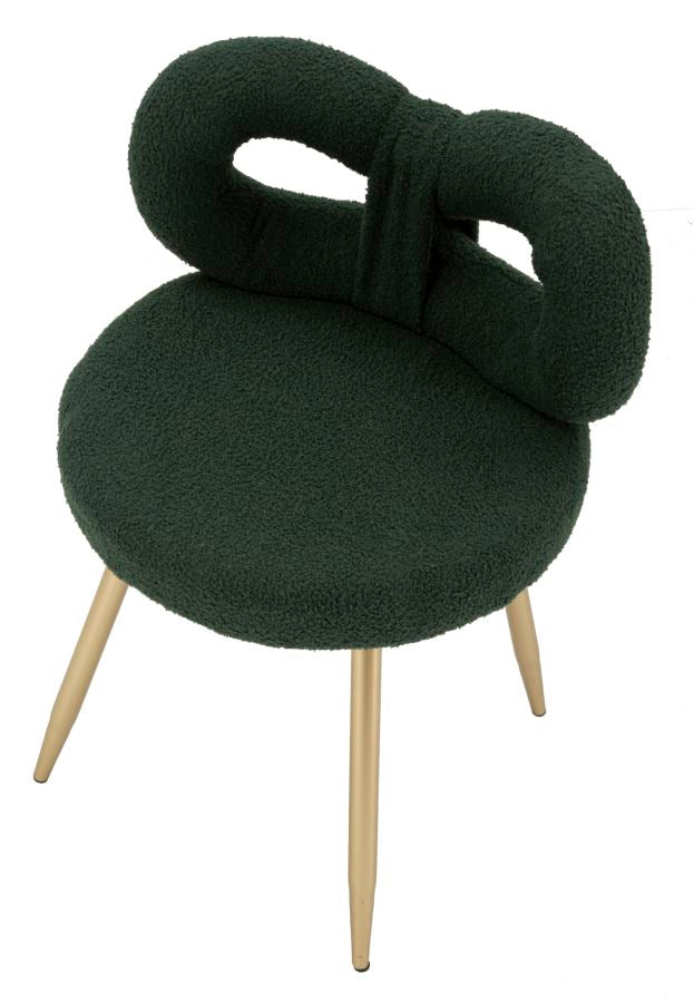 Mini-fauteuil rembourré vert avec pieds en bois – Fauteuil d&