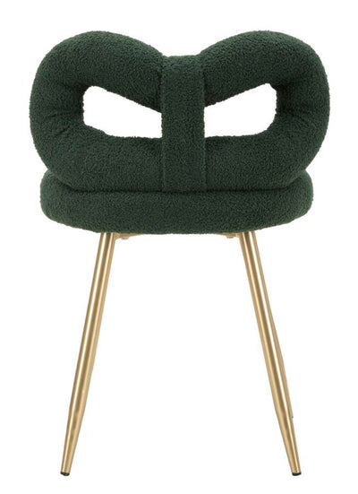 Mini-fauteuil rembourré vert avec pieds en bois – Fauteuil d'appoint Ilary