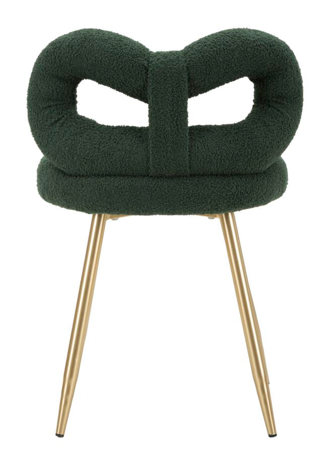 Mini-fauteuil rembourré vert avec pieds en bois – Fauteuil d&