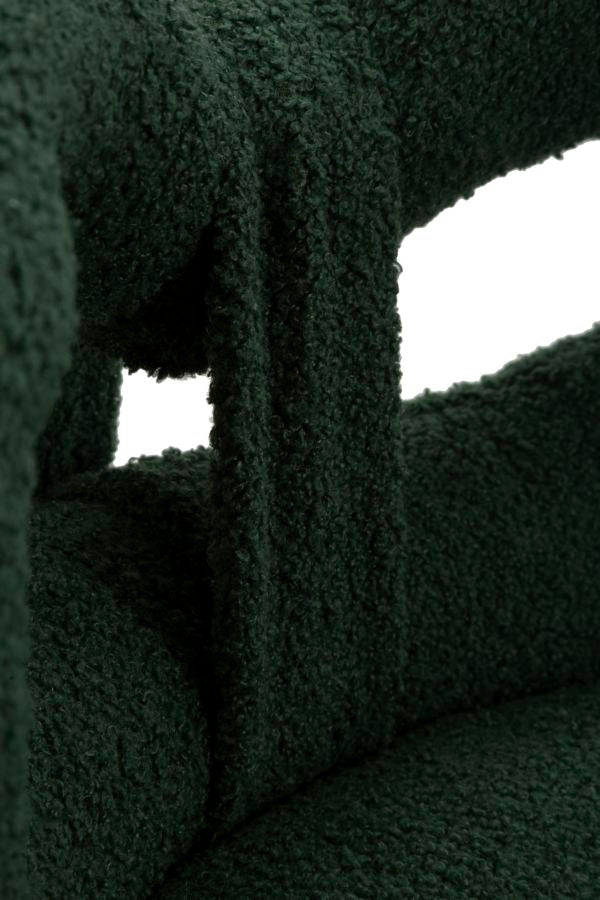 Mini-fauteuil rembourré vert avec pieds en bois – Fauteuil d&