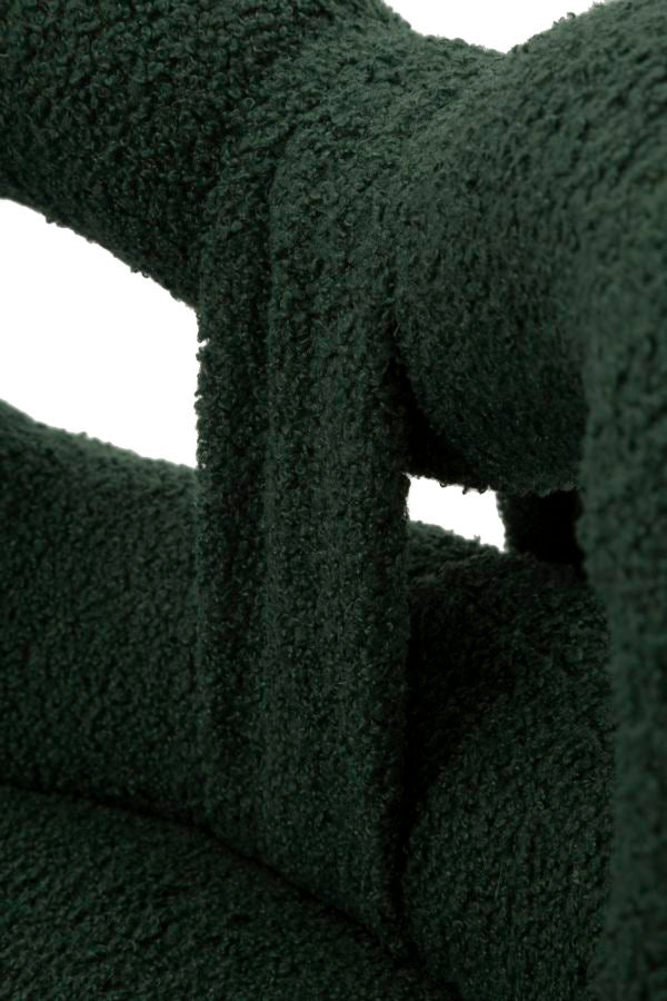 Mini-fauteuil rembourré vert avec pieds en bois – Fauteuil d&