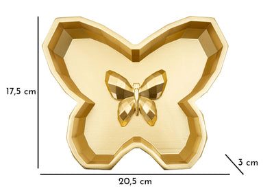 Plateau doré en forme de papillon – Objet décoratif
