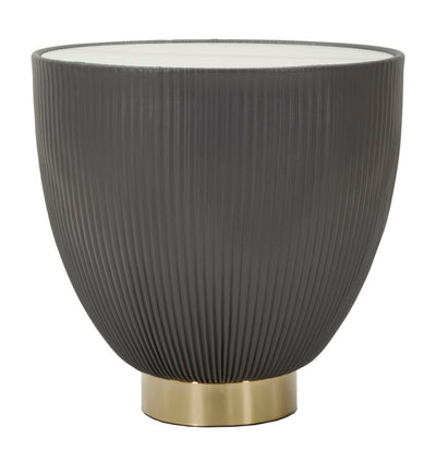 Table basse ronde noire avec base dorée – Style contemporain Elge