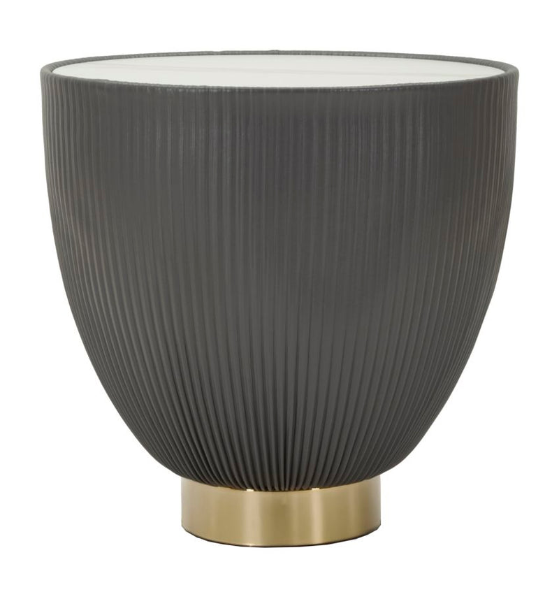 Table basse ronde noire avec base dorée – Style contemporain Elge