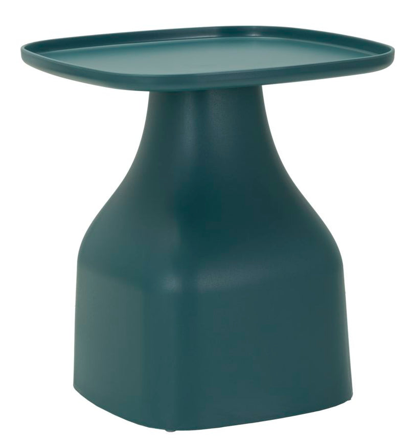 Table basse ronde bleue avec piètement géométrique – Gea Modern Accent