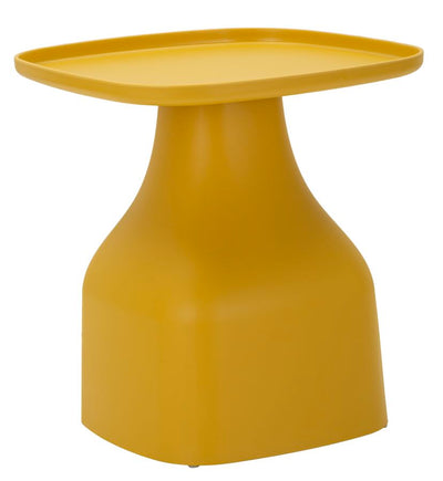 Table basse ronde jaune avec piètement géométrique – Gea Modern Design