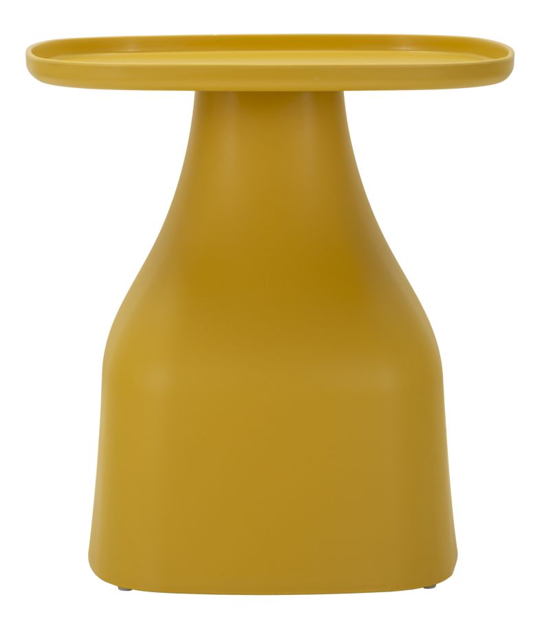Table basse ronde jaune avec piètement géométrique – Gea Modern Design