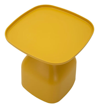 Table basse ronde jaune avec piètement géométrique – Gea Modern Design