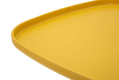 Table basse ronde jaune avec piètement géométrique – Gea Modern Design