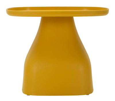 Table basse ronde jaune avec piètement sculptural – Gea Accent Table