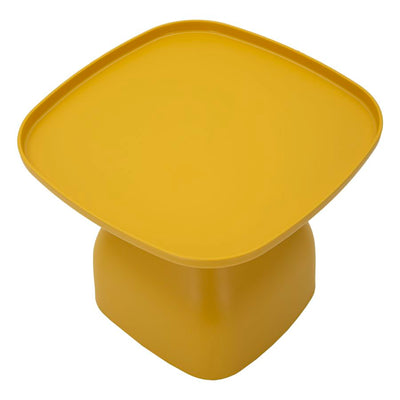 Table basse ronde jaune avec piètement sculptural – Gea Accent Table