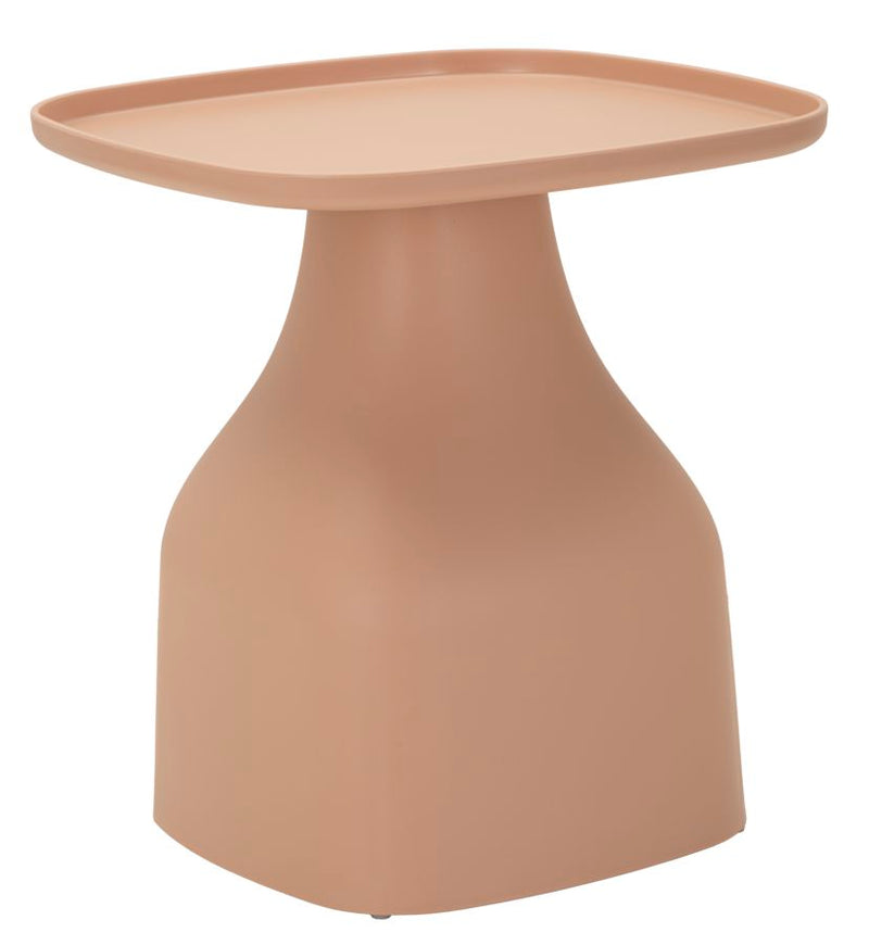 Table basse ronde rose avec piètement géométrique – Style contemporain Gea