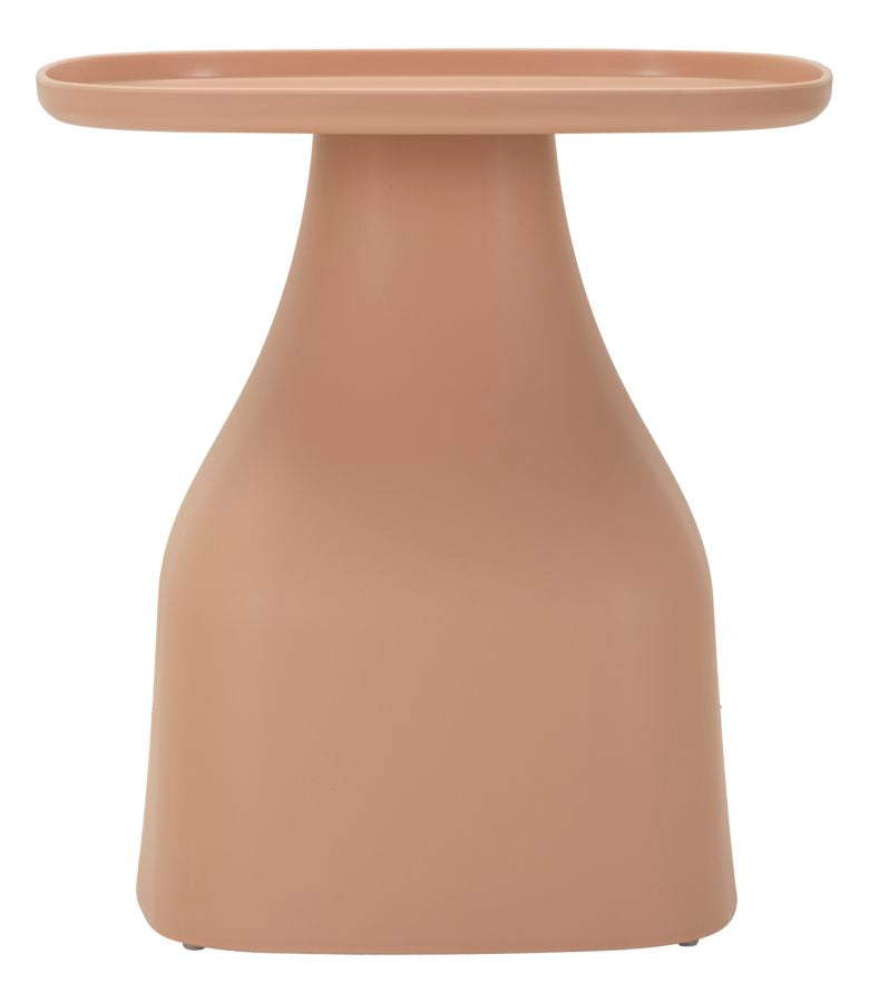 Table basse ronde rose avec piètement géométrique – Style contemporain Gea