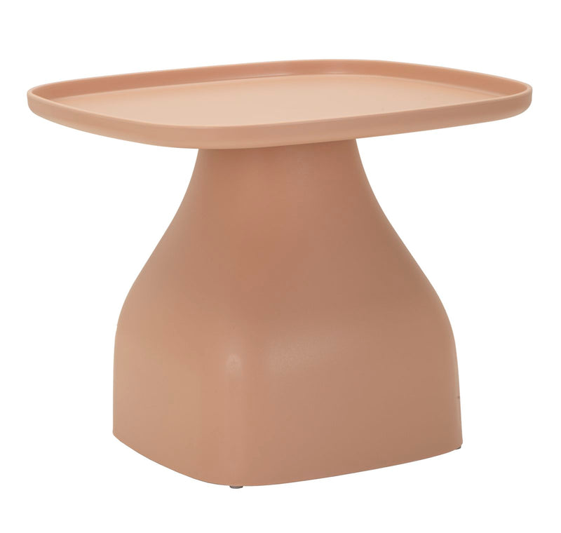 Table basse ronde rose avec piètement sculptural – Gea Modern Accent