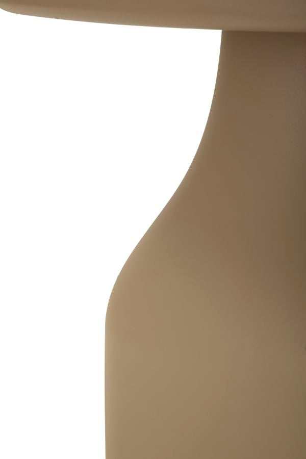 Table basse ronde grise avec piètement géométrique – Gea Design contemporain