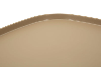 Table basse ronde grise avec piètement sculptural – Gea Modern Accent