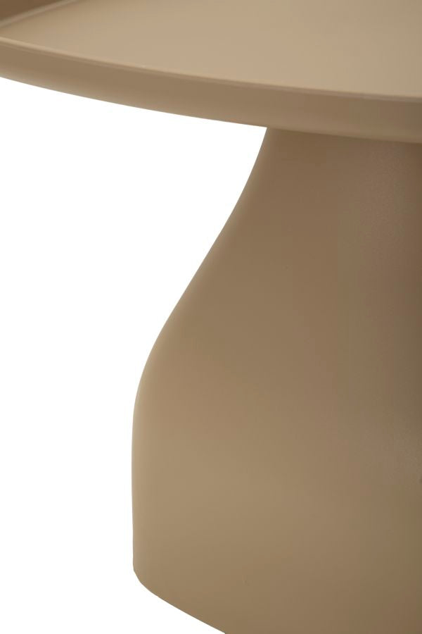 Table basse ronde grise avec piètement sculptural – Gea Modern Accent