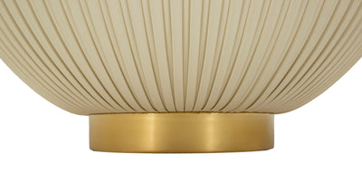 Table basse ronde beige avec base dorée – Design moderne Elge