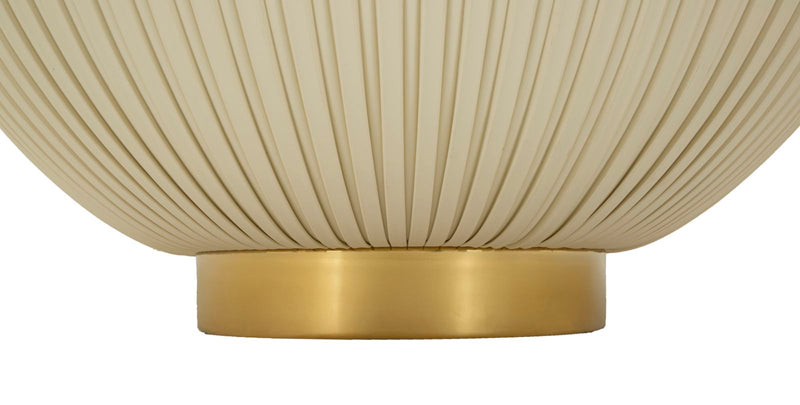 Table basse ronde beige avec base dorée – Design moderne Elge