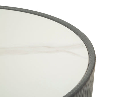 Table basse ronde noire avec base dorée – Style contemporain Elge