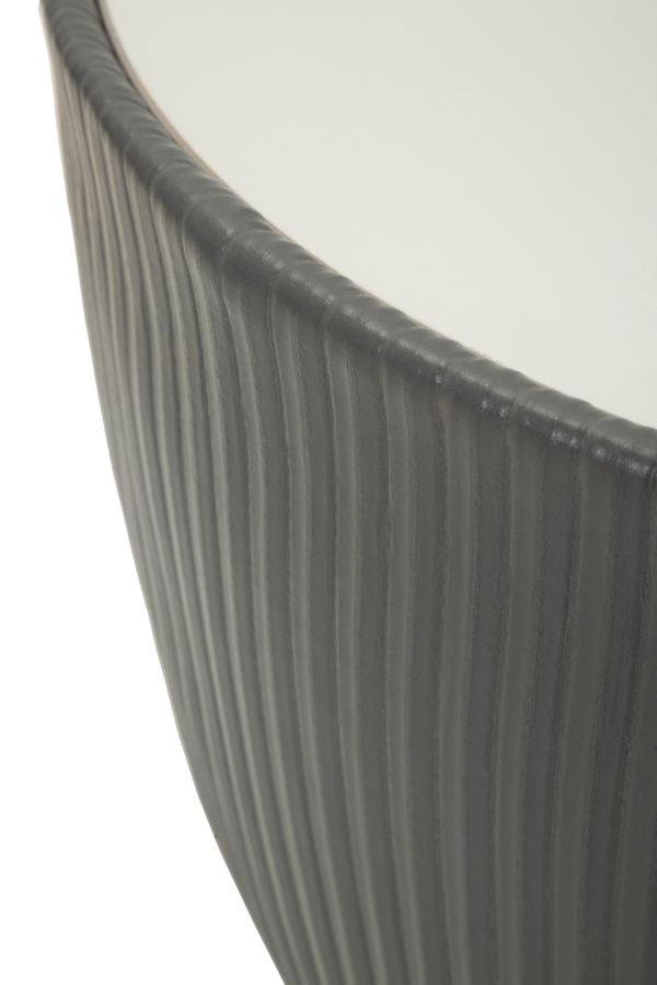 Table basse ronde noire avec base dorée – Style contemporain Elge