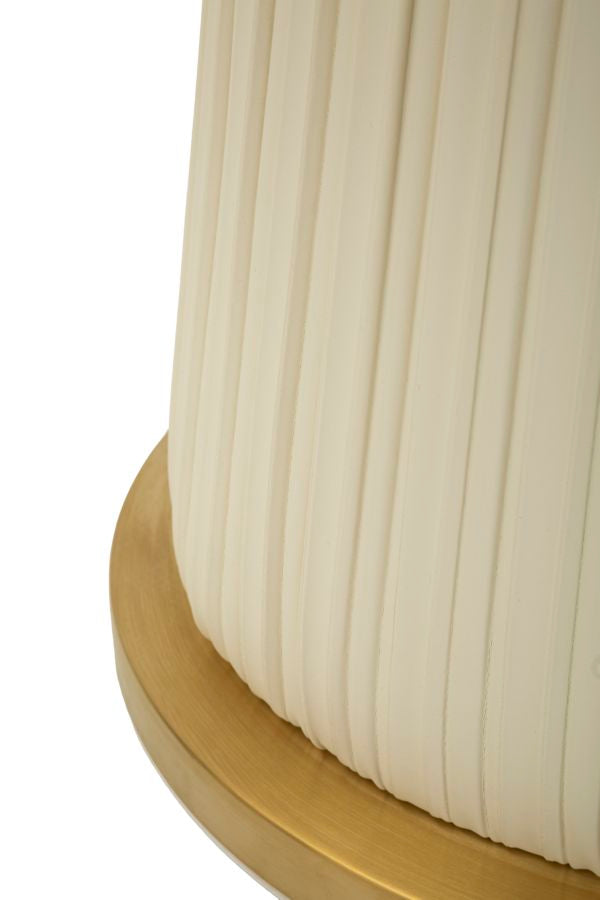 Table basse ronde dorée avec plateau en marbre artificiel – Style contemporain Nova