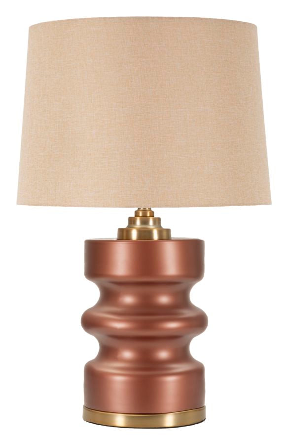 Lampe de table en bois beige avec abat-jour en tissu – Collection Rosenthal