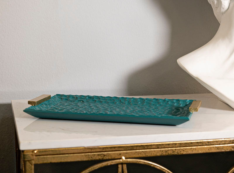 Plateau rectangulaire en résine vert – Grent Modern Design