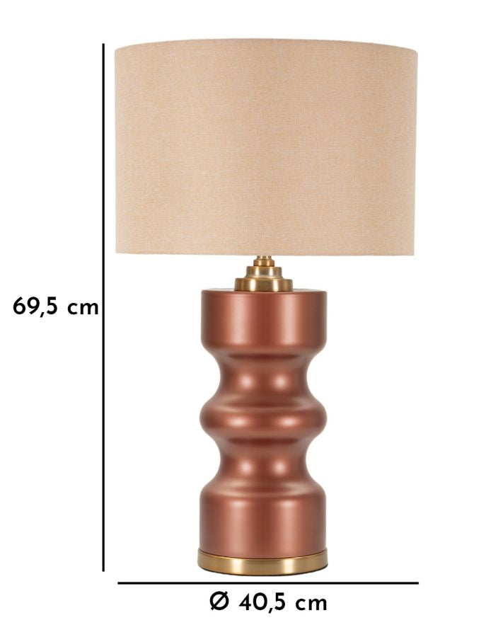 Lampe de table en bois brun avec abat-jour en tissu – Collection Rosenthal