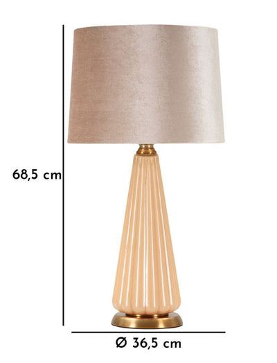 Lampe de table dorée et beige avec abat-jour en tissu – Perly Contemporary