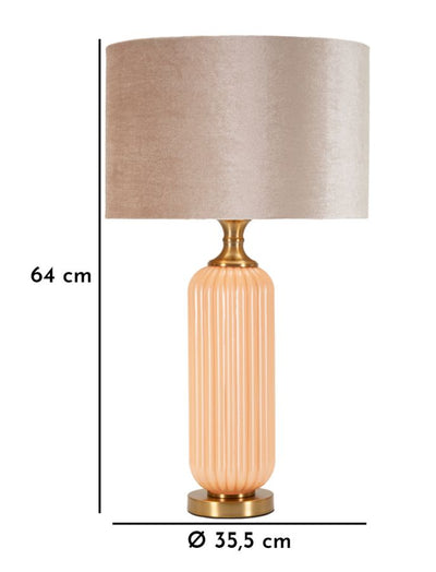 Grande lampe de table dorée et beige avec abat-jour en tissu – Collection Perly