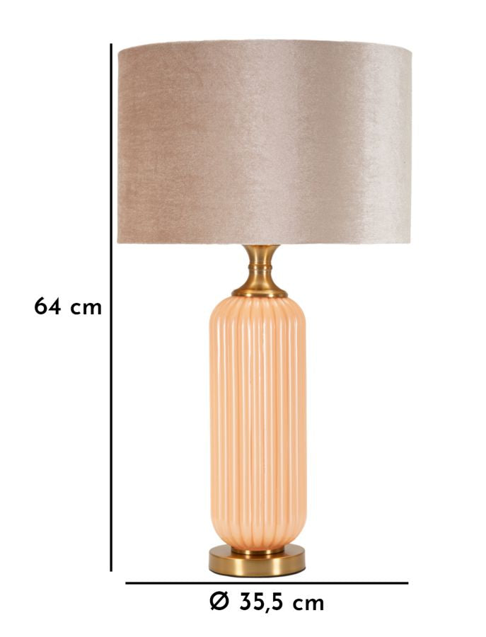 Grande lampe de table dorée et beige avec abat-jour en tissu – Collection Perly