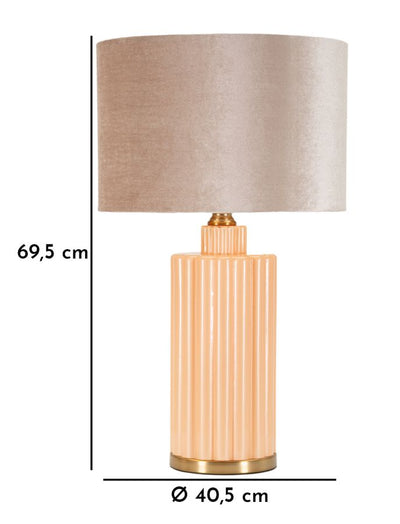 Lampe de table décorative dorée avec abat-jour en tissu – Style classique Perly