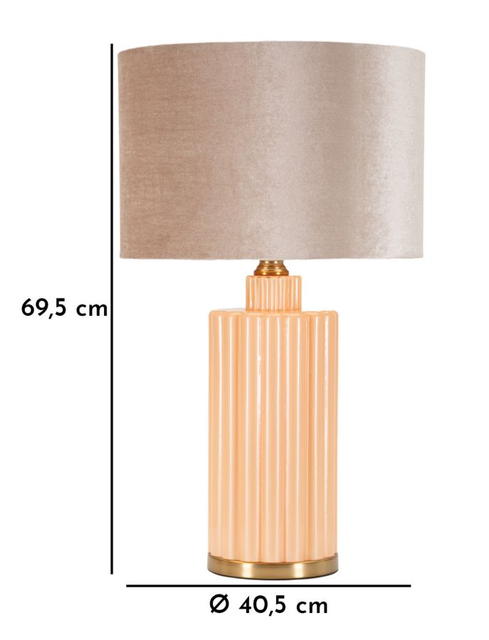 Lampe de table décorative dorée avec abat-jour en tissu – Style classique Perly