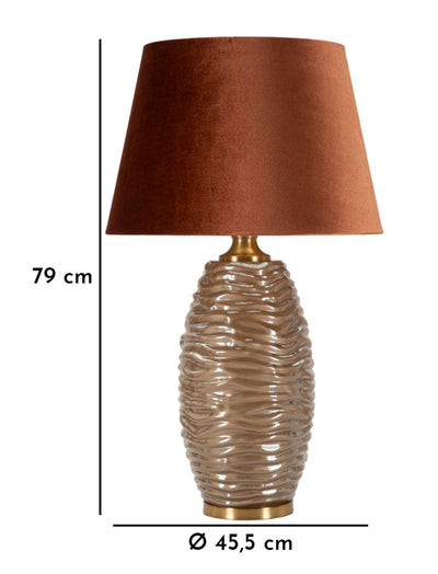 Lampe de table décorative marron avec abat-jour en tissu – Prague Collection
