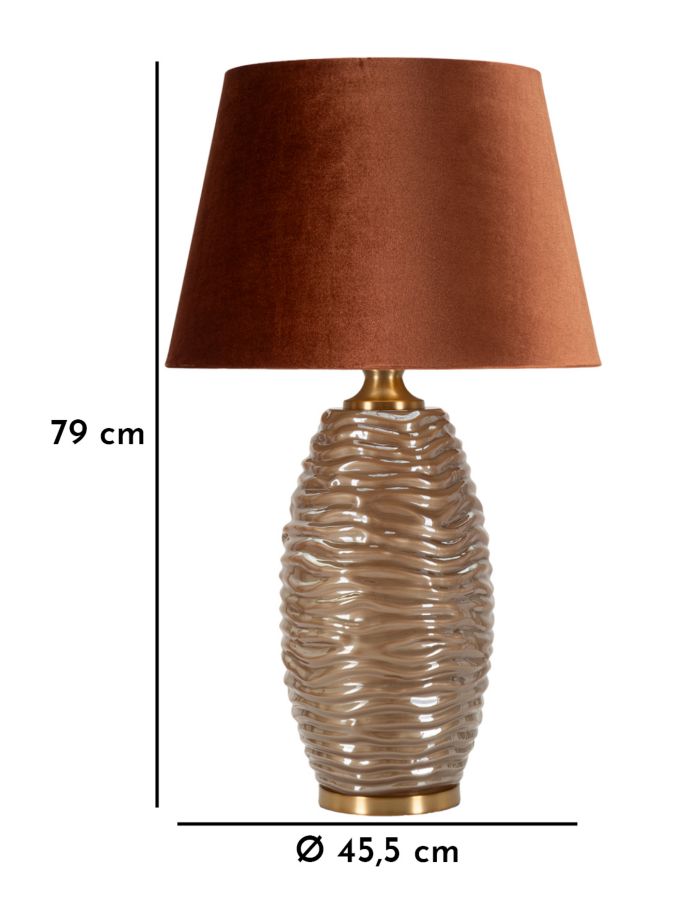 Lampe de table décorative marron avec abat-jour en tissu – Prague Collection