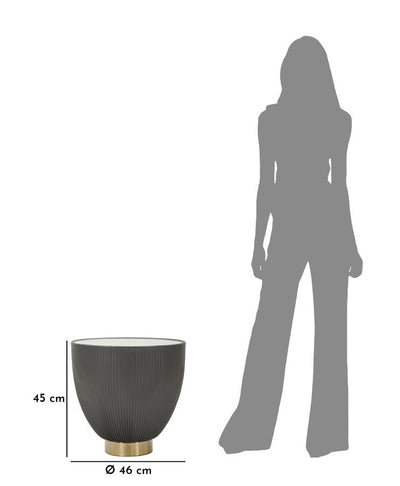 Table basse ronde noire avec base dorée – Style contemporain Elge