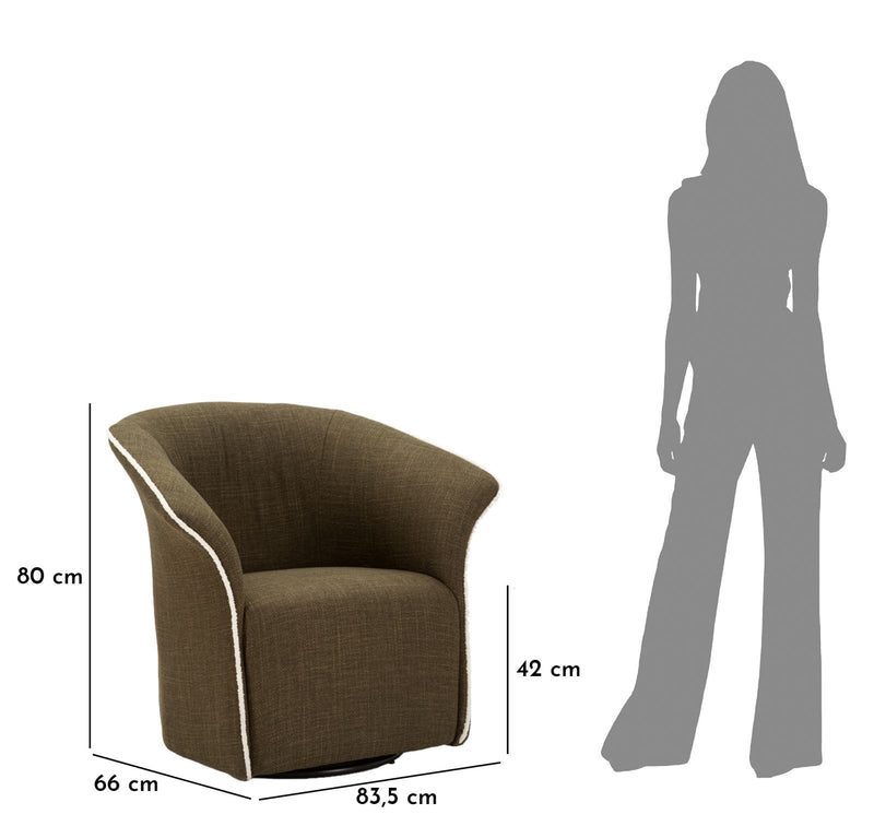 Fauteuil pivotant en velours vert – Fauteuil d&