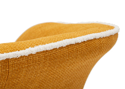 Fauteuil pivotant en velours jaune – Fauteuil d'appoint Siena Senape