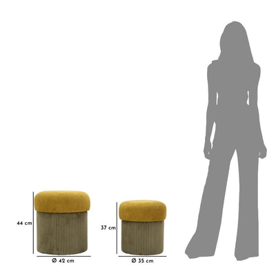 Lot de 2 poufs de rangement en velours vert – Aspen Contemporary Design