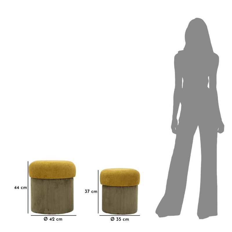 Lot de 2 poufs de rangement en velours vert – Aspen Contemporary Design