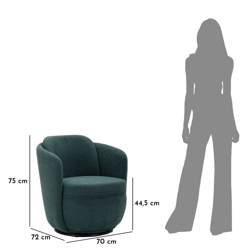 Fauteuil pivotant rembourré bleu – Fauteuil d&