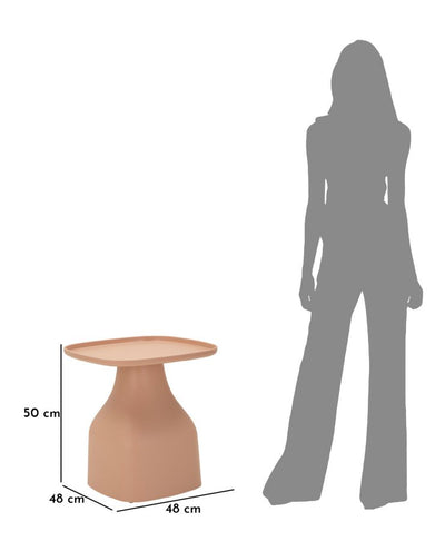 Table basse ronde rose avec piètement géométrique – Style contemporain Gea